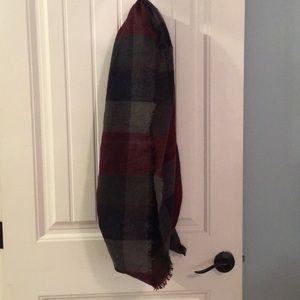 Beautiful maroon, navy, grey infinity scarf